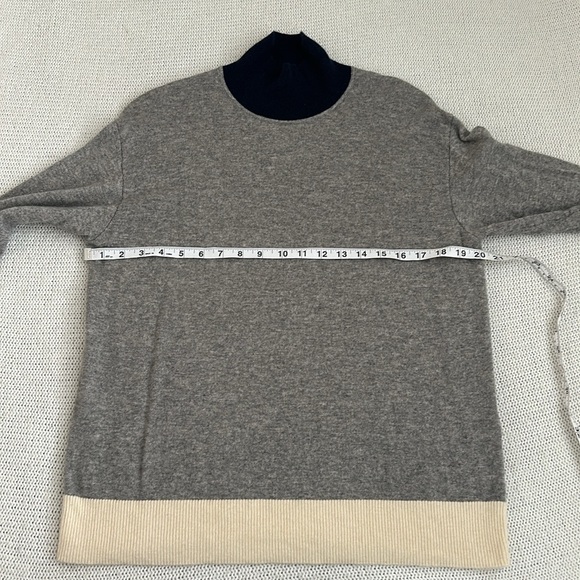 rag & bone Wool/Cashmere Turtleneck Sweater Grey/Navy/Cream Size Small - Picture 4 of 7